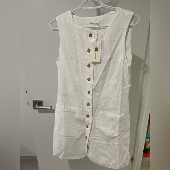 Cotton Button Front Mini Dress - Picture 5 of 5